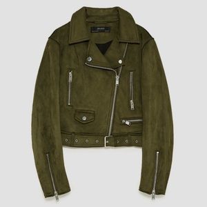 ZARA Faux Suede Biker Jacket